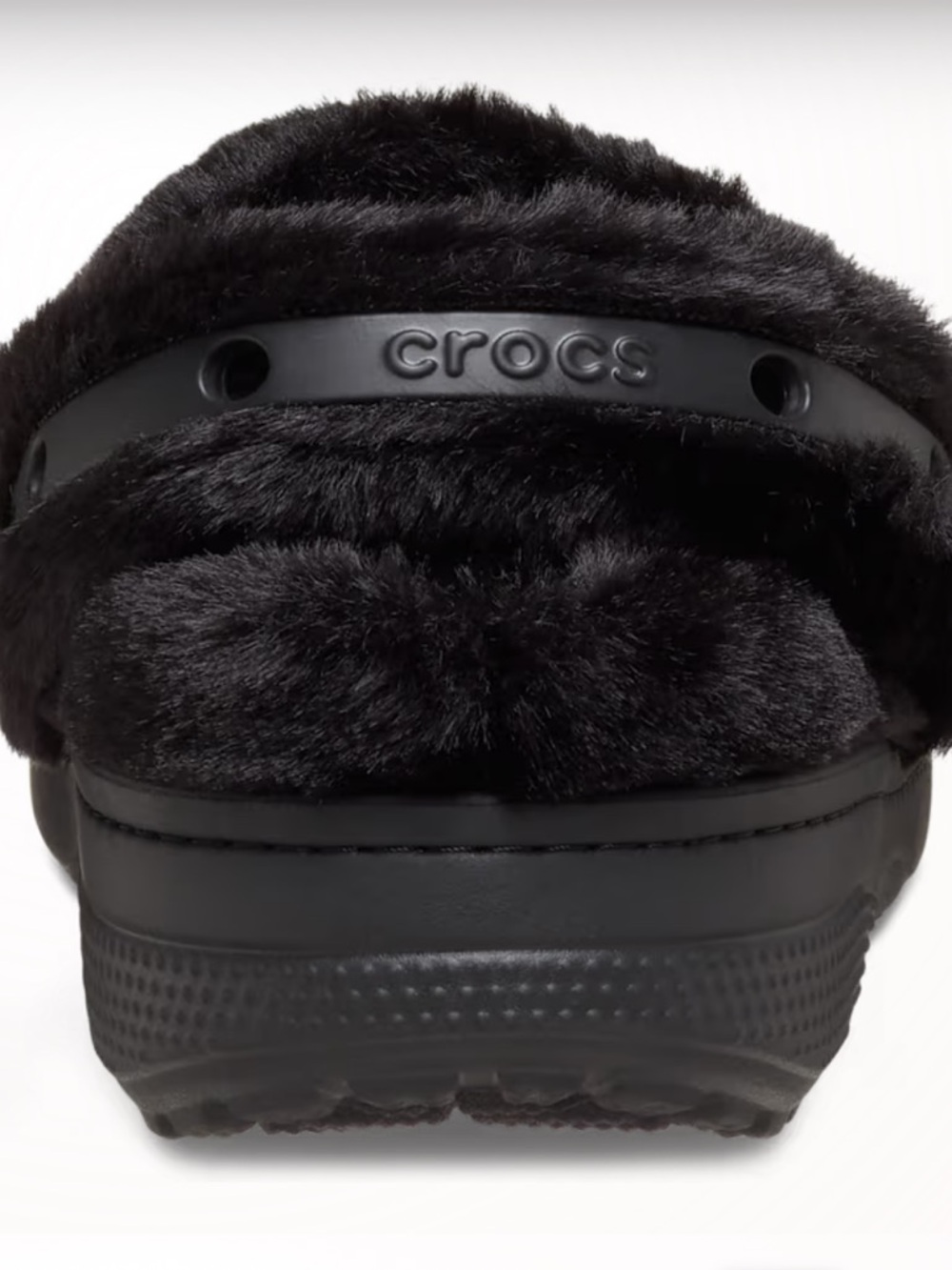 CROCS Classic Unfurgettable Clog Black Plush Fuzz Lined Clog - Picture 5 of 16